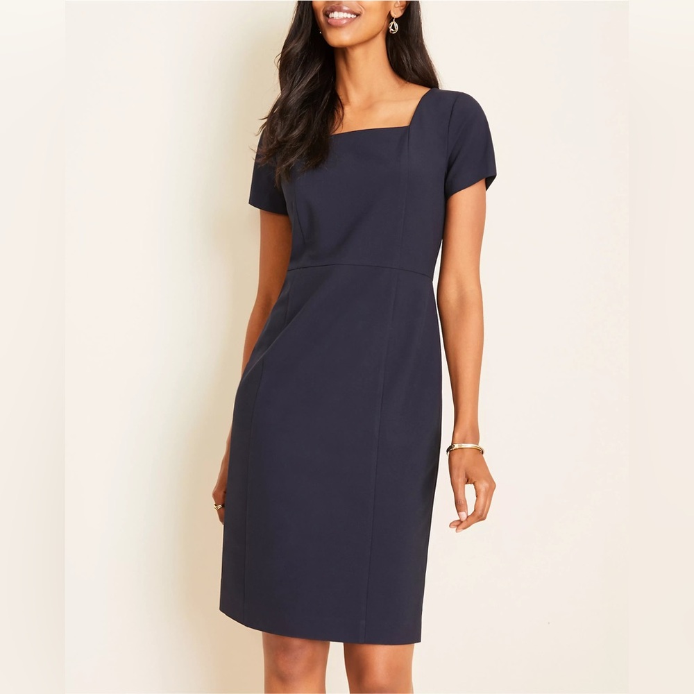 Ann Taylor Square Neck Sheath Dress - Size 10